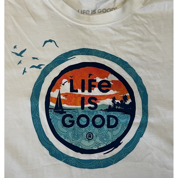 Life is Good Men's Graphic White Tshirt Size Large - Picture 2 of 6